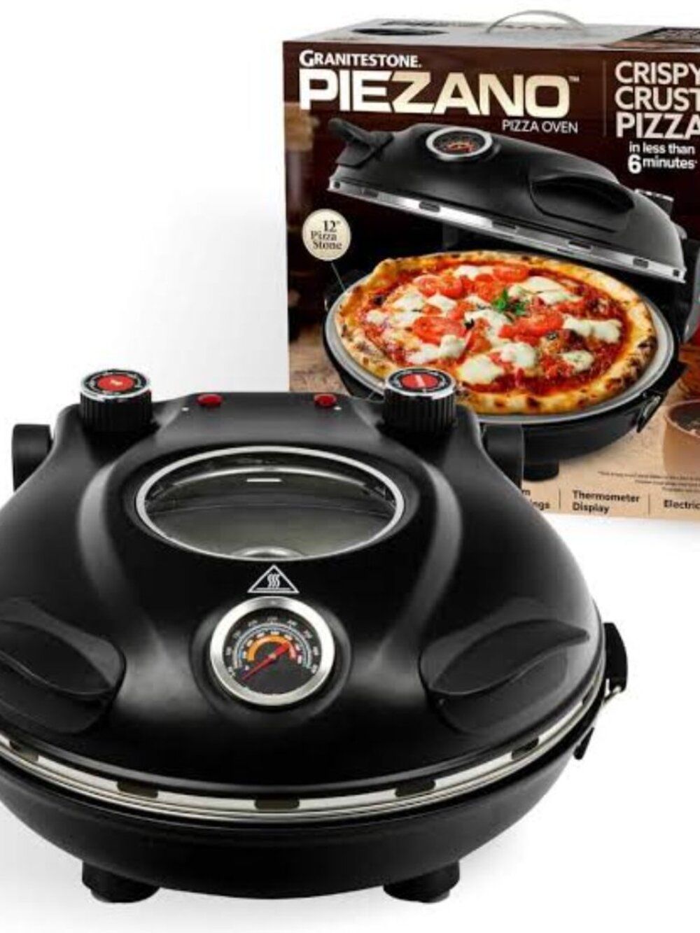 Piezano Black Pizza Oven – Crispy Crust Home Pizza Maker
